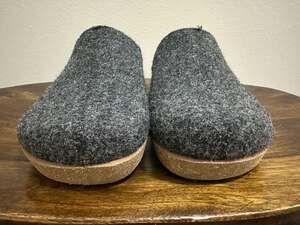 Taos Woollery Charcoal Italian Wool Clog Slippers Size 37 B1